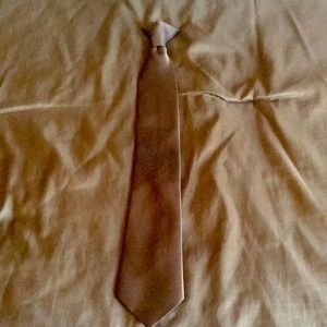 8/15 silk brown clip on tie